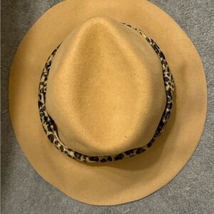 Magid Tan Fedora with Leopard Accent